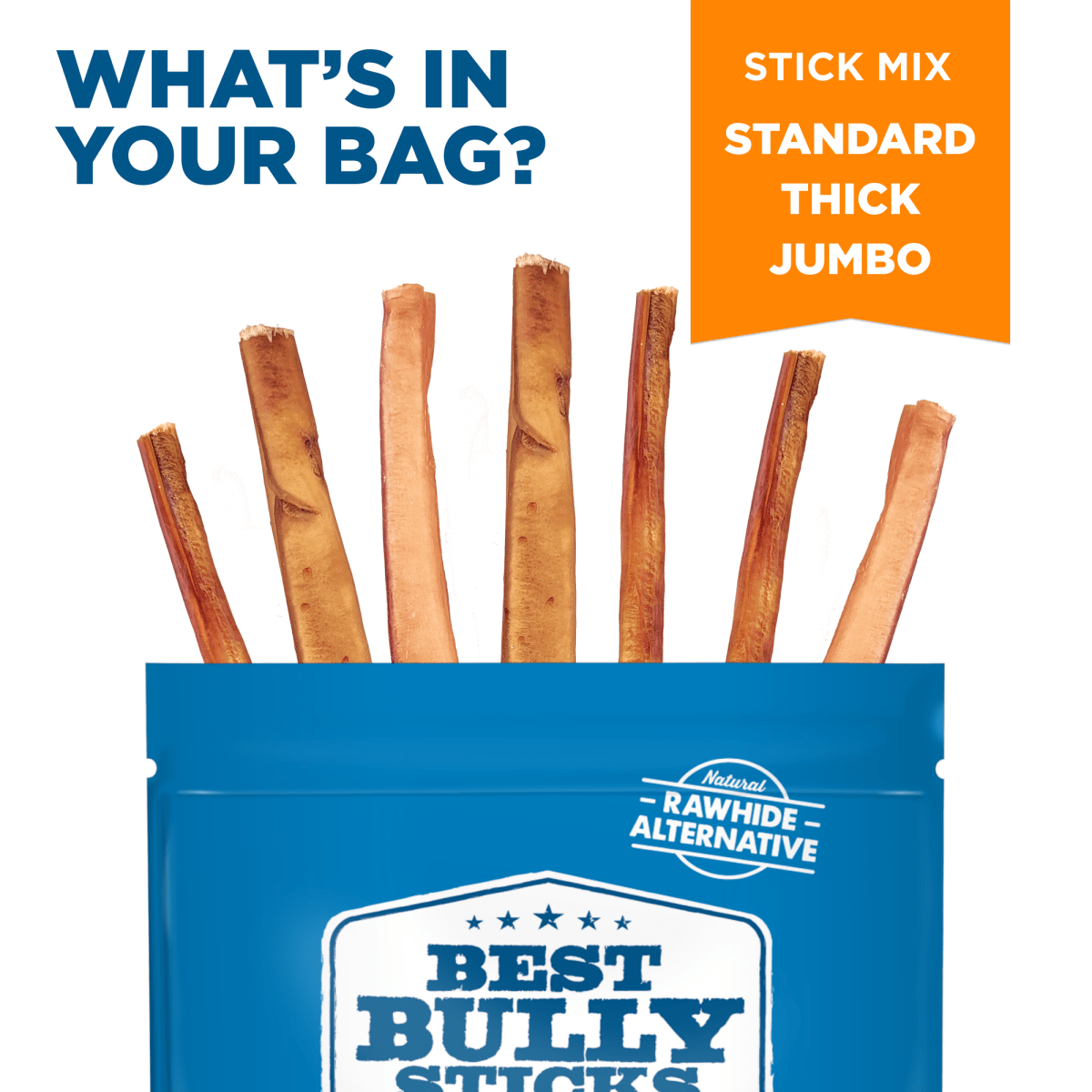 What&#39;s in your bag? Best Bully Sticks&#39; 12-Inch Odor-Free Bully Stick Mix.