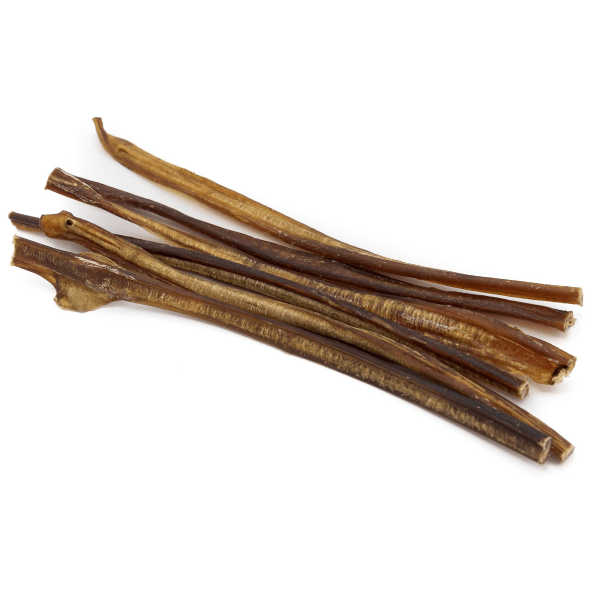 A bunch of Best Bully Sticks 12-Inch Standard Bully Sticks on a white background.