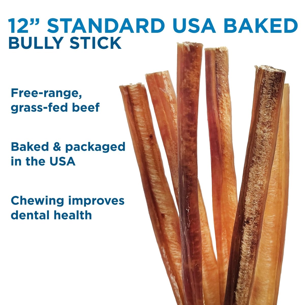 12-Inch Best Bully Sticks Standard USA-Baked Odor-Free Bully Stick.