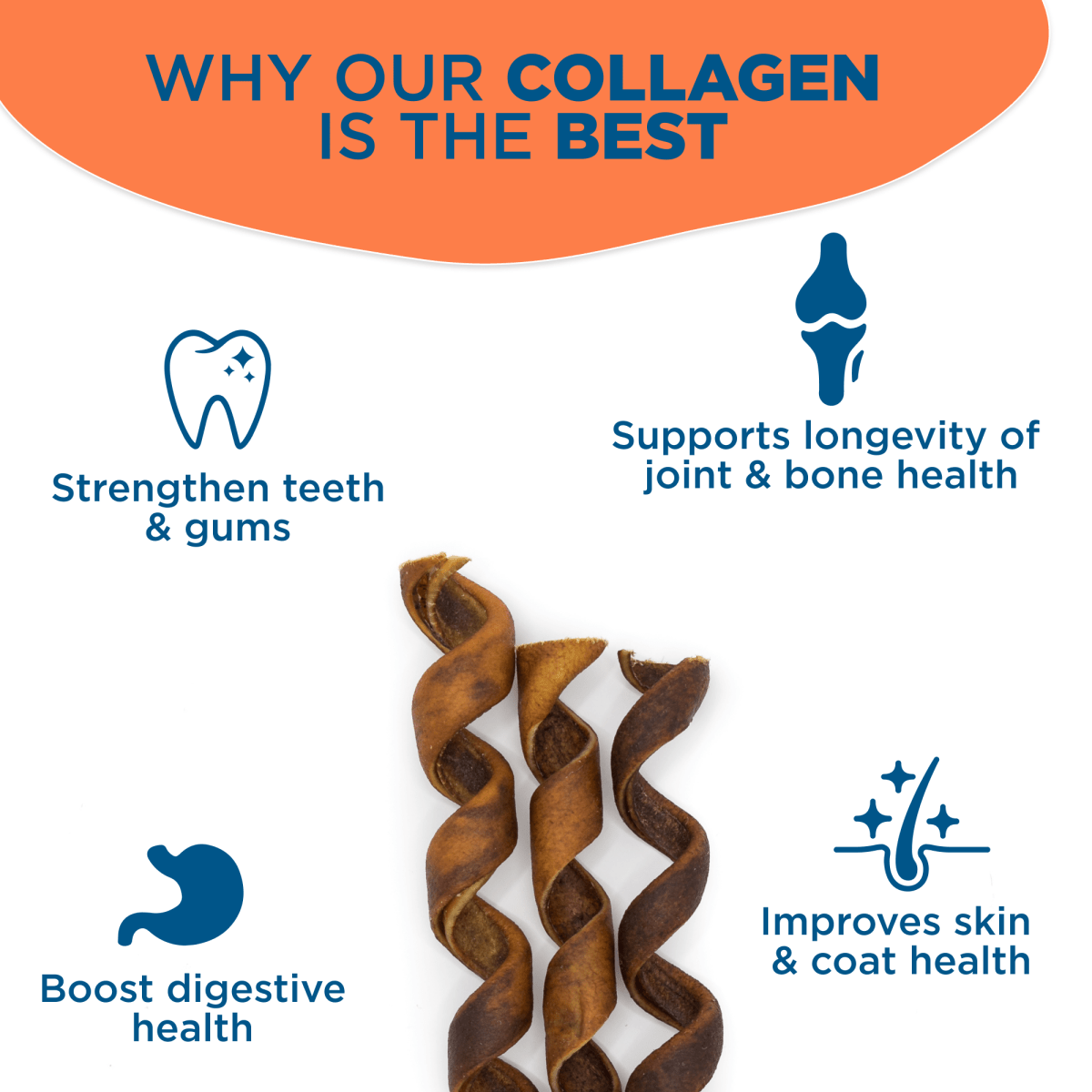 Why our 5-Inch Curly Beef Collagen Stick from Best Bully Sticks is the best.