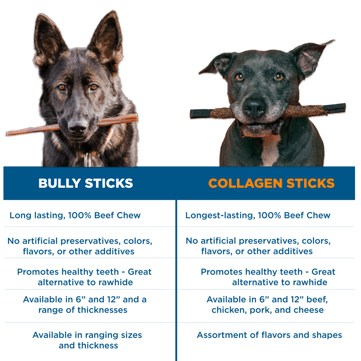 Best Bully Sticks' 6 Inch Collagen Kabob vs collagen sticks.