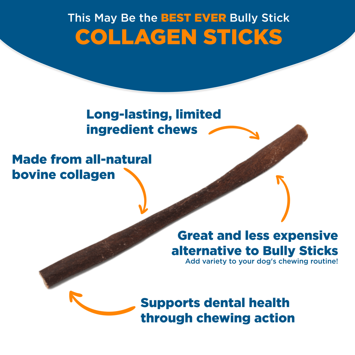 May be the Best Bully Sticks' 6 Inch Collagen Kabob, the best ever collagen sticks.