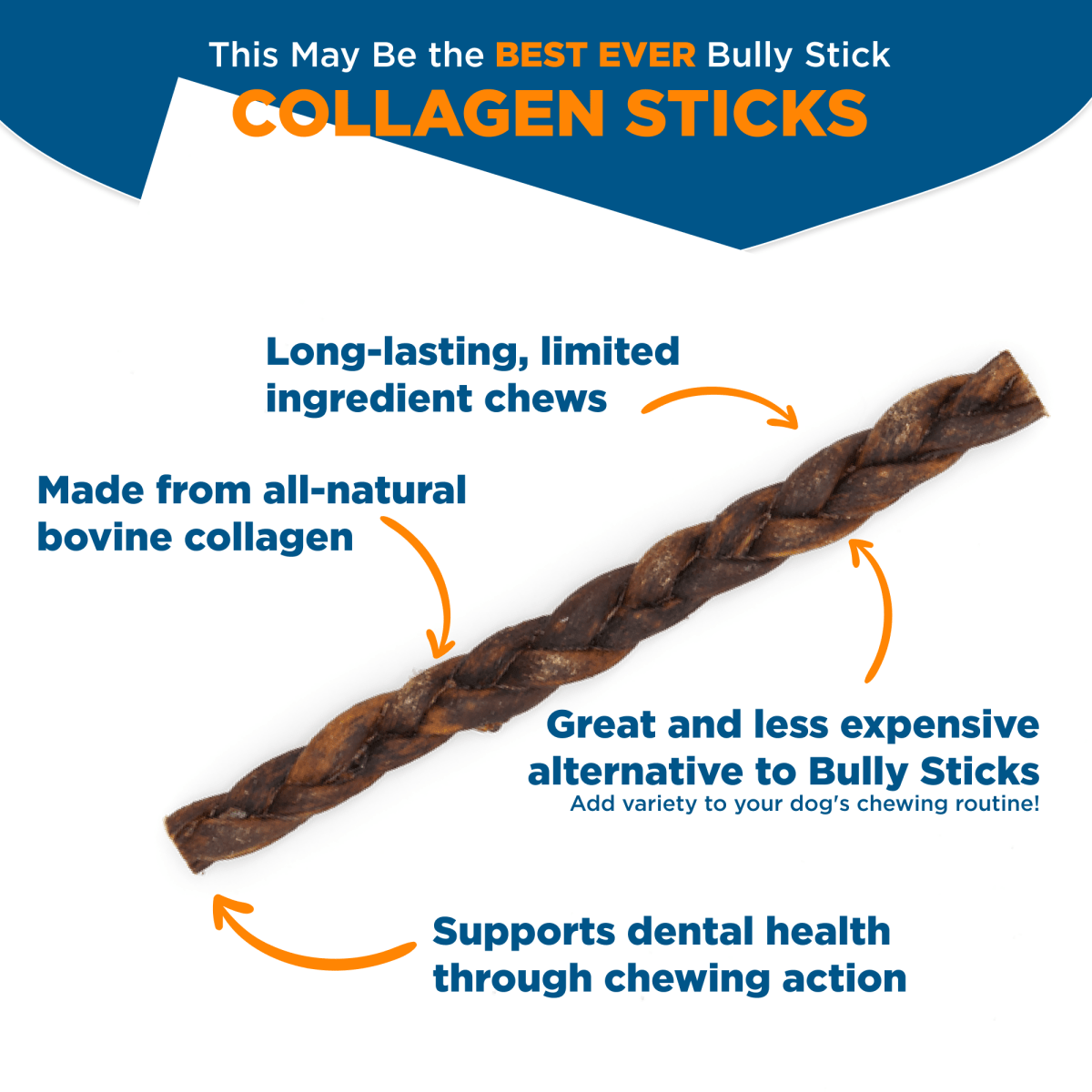9-Inch Braided Collagen Collagen Stick Best Bully Sticks   