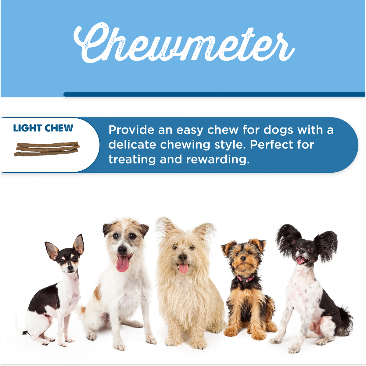 Chewmeter - light easy Bully Snack Sticks Large style for perfect Best Bully Sticks.