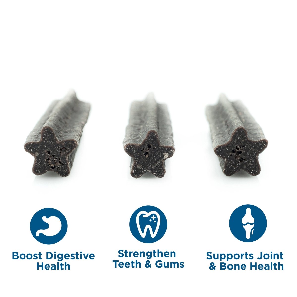 Four different types of Best Bully Sticks Doggie Dental Chews for dogs.