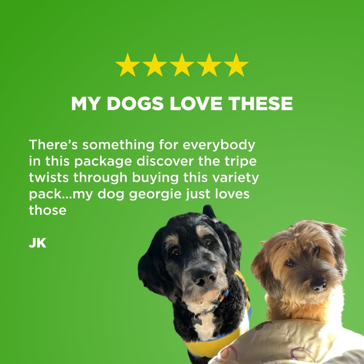 My dogs love this Best Bully Sticks Meat Lovers Variety Pack (20 Count), there&#39;s something for everybody in this package.